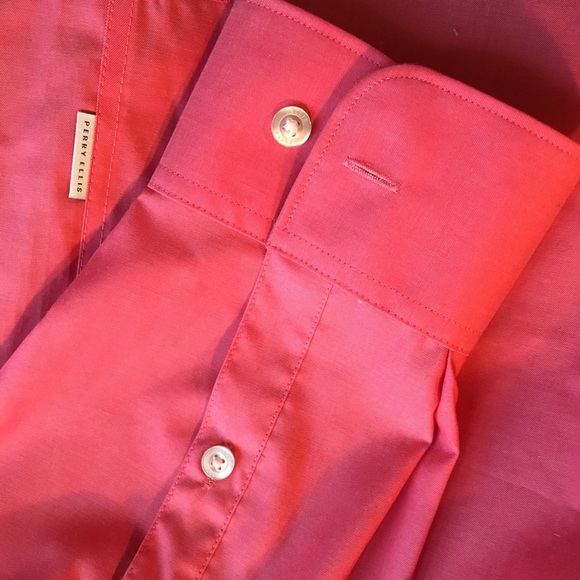 Salmon Perry Ellis non-iron Shirt - Picture 5 of 7